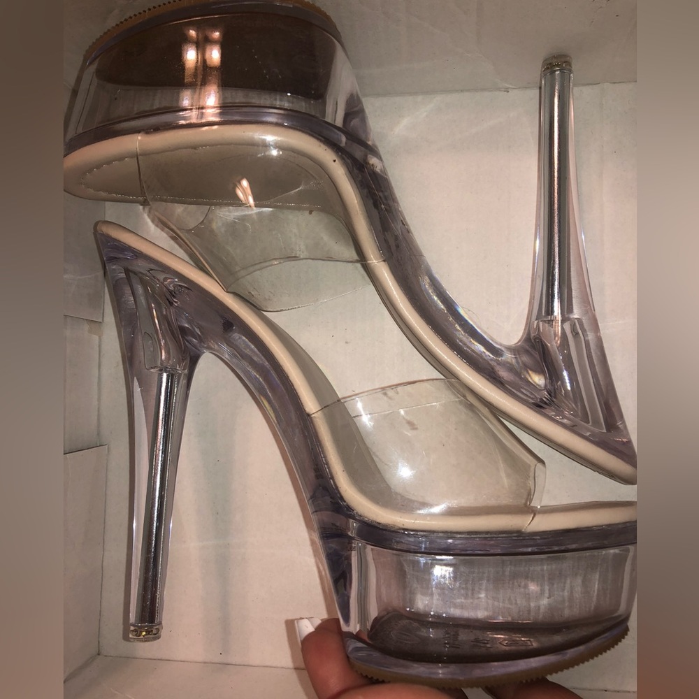 Clear 🤍 Sexy Platform high heeled Stilettos - Picture 6 of 14